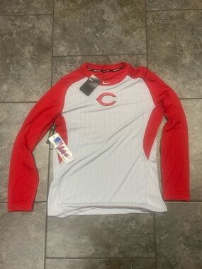 Nike Red & White Baseball Dri-FIT Raglan Athletic Top